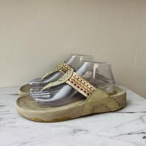 Skechers Tone Ups Beige Thong Sandals Women’s Size 10
